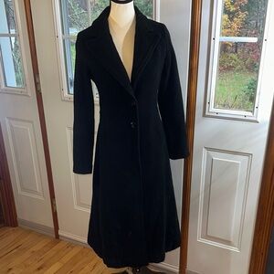 Veeko made in Italy Elegant Black Wool Pea Coat